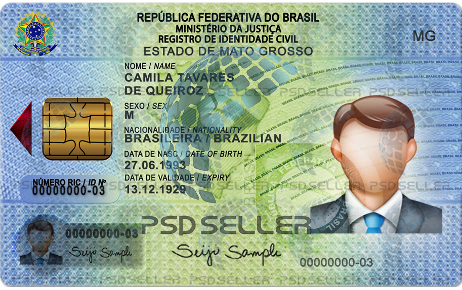 Brazilian ID Card Template Psd