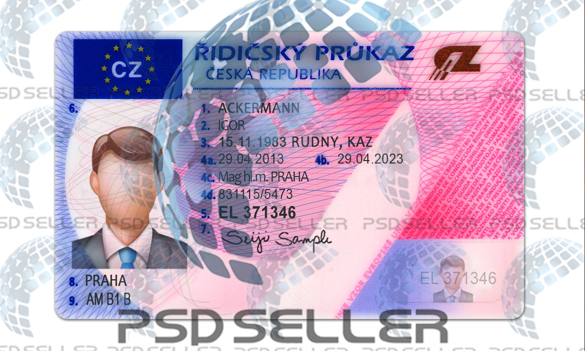 Czech Republic Driver License Psd Template