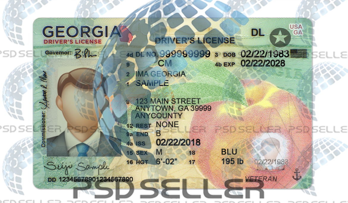 Georgia Driver License Psd Template V1