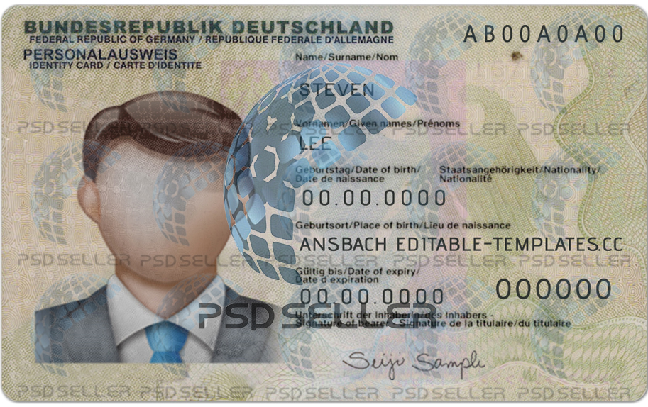 Germany ID Card Template Psd v1