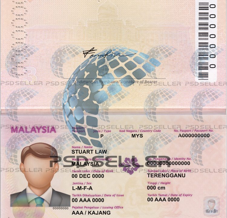 Malaysia Passport Template Psd