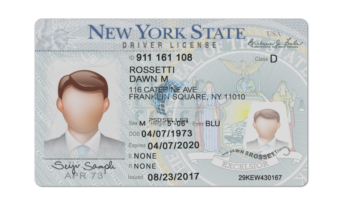 New York Driver License Psd Template V1