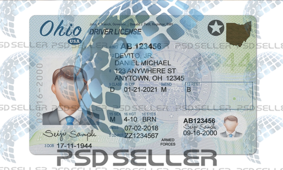 Ohio Driver License Psd Template V2